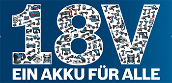 Logo 18V - Ein Akku f&uuml;r Alle - Bosch