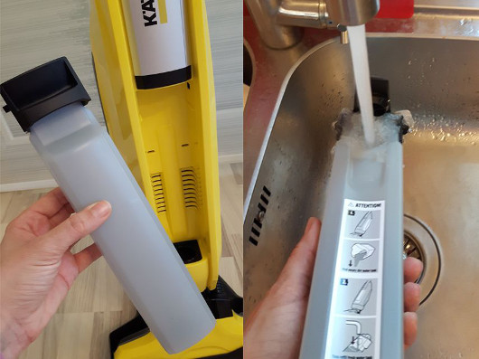 Teile des Hartbodenreinigers der Marke Kärcher.