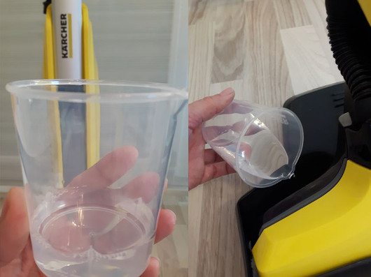 Teile des Hartbodenreinigers der Marke Kärcher.