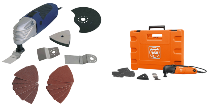 Multifunktionswerkzeug und Werkzeugkasten.