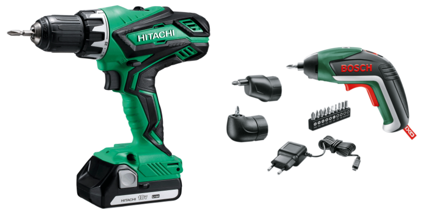 Akku-Bohrschrauber und Akkuschrauber der Marke Hitach