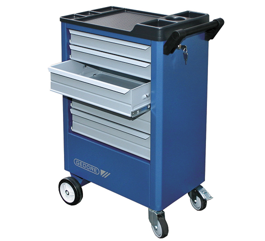 blauer Werkstattwagen