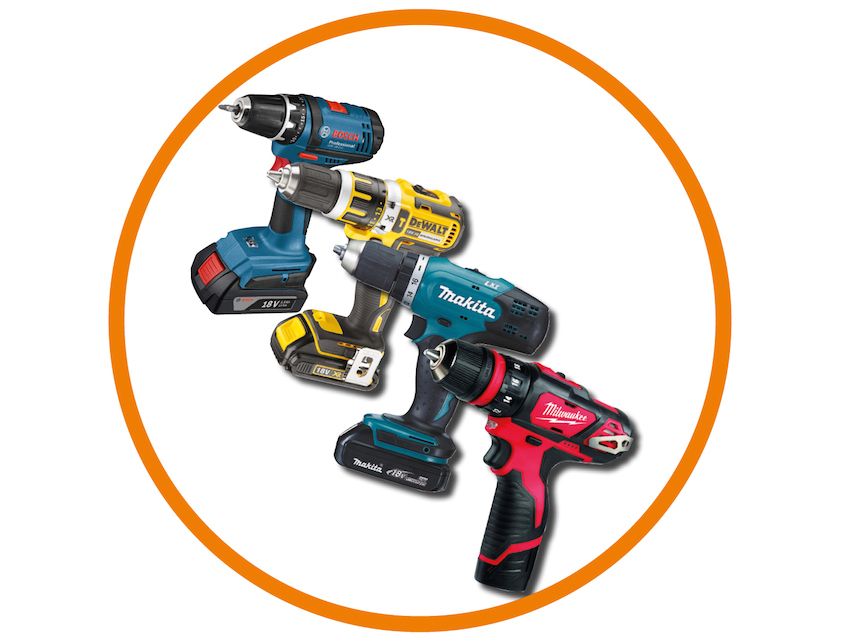 Akkuschlagbohrschrauber von verschiedenen Marken