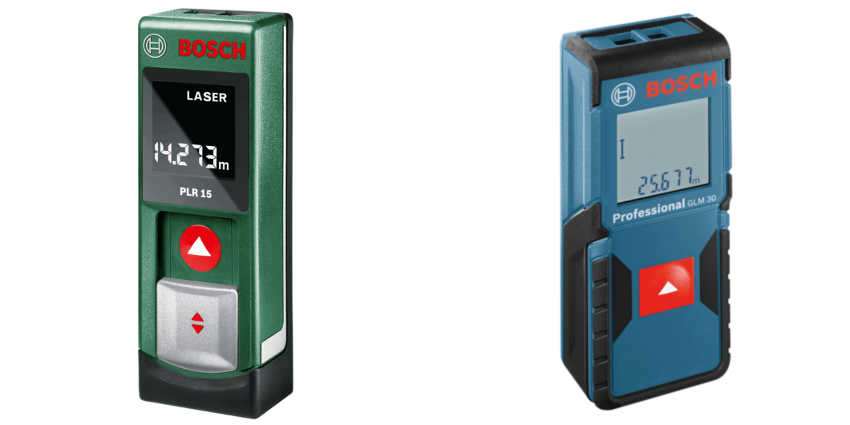 Laserentfernungsgerät der Marke Bosch und ein Ortungsgerät ebenfalls von der Marke Bosch.