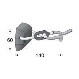 1202387 - Ger&auml;tehalter Stahl/PVC rot f&uuml;r Wandmontage