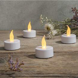 1285724 - LED Teelichter 4er Set wei&szlig;, inkl. Batterie