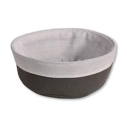 1295290 - Brotkorb Baumwolle DM25cm grau wei&szlig; mit PEVA Einlage