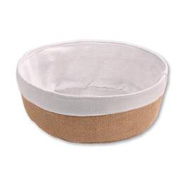 1295291 - Brotkorb Baumwolle+Jute DM25cm baun/wei&szlig; mit PEVA Einlage