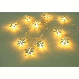 1305416 - Lichterkette Baily 10 LEDs 1,65m Schneeflocken Batterie