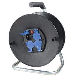 1260583 - Kabeltrommel-Kunststoff leer f&uuml;r 50m Kabel 4-fach schwarz/b