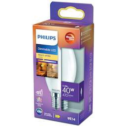 1283221 - LED Kerze 40W E14 WW 470lm matt dim WG