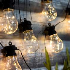 1308370 - LED Solar-Lichterkette mit 8 Kunststoff Gl&uuml;hbirnen