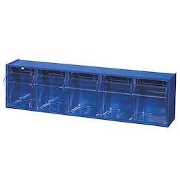 1304350 - Klappkasten-Magazin 5-fach blau, 600x135x165mm