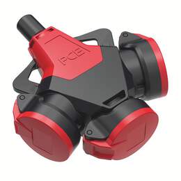 1311230 - Gummi-3-Wegekupplung Taurus2 nat mit Klappdeckel IP54