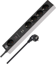 1316827 - Steckdosenleiste 5fach 1xperm. 4x On/Off, 2xUSB-A, 1xUSB-C PD