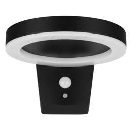 1316876 - Solar-Wandleuchte Round mit PIR-Sensor 270lm IP44 schwarz