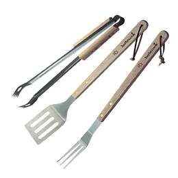 1281278 - Set Gabel, Wender, Zange 3tlg. Edelstahl und Holz