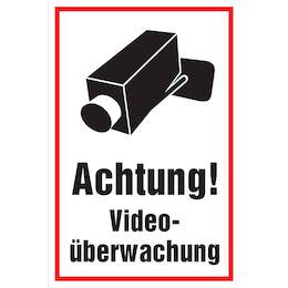 1230475 - Hinweisschild 300x200mm Achtung Video&uuml;berwach.1Stk.