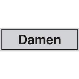 1177300 - T&uuml;rschild selbstkl.150x45mm silbermatt,Damen,1Stk.