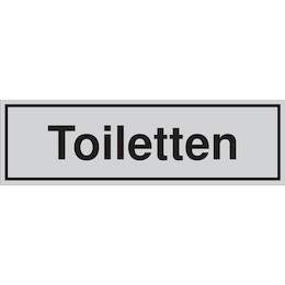 1177307 - T&uuml;rschild selbstkl.150x45mm silbermatt,Toiletten,1Stk.