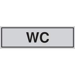 1177309 - T&uuml;rschild selbstkl.150x45mm silbermatt,WC,1Stk.
