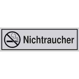 1177315 - T&uuml;rschild selbstkl.150x45mm silbermatt,Nichtraucher,1Stk.