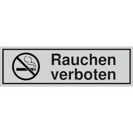 1177317 - T&uuml;rschild selbstkl.150x45mm silbermatt,Rauchen verb.1Stk.