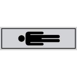 1177326 - T&uuml;rschild selbstkl.150x45mm silbermatt,Symbol Herren,1Stk.