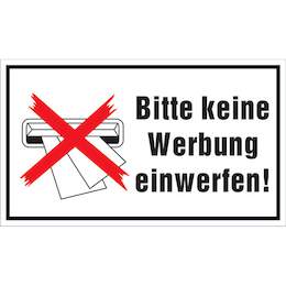 1177327 - Aufkleber selbstkl.120x70mm Keine Werbung,1Stk.