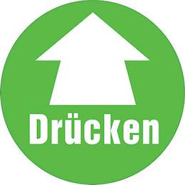 1177328 - Aufkleber selbstkl.DM:70mm Dr&uuml;cken,1Stk.