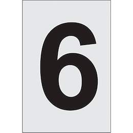 1201833 - Ziffernschild "6" selbstkl. 60x40mm,Edelst.Optik,1Stk.