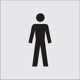 1201842 - T&uuml;rschild selbstkl.75x75mm Edelst.Optik,Herren,1Stk.