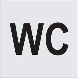 1201843 - T&uuml;rschild selbstkl.75x75mm Edelst.Optik,WC.1Stk.