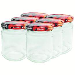 1052855 - Einkochgl&auml;ser mit Deckel Obstdekor 6er