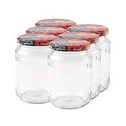 1052857 - Einkochgl&auml;ser mit Deckel Obstdekor 6er