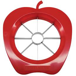 1219807 - Apfelteiler Funny Kitchen Edelstahl/Kst. gr&uuml;n/rot sort.