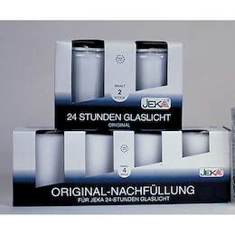 1008833 - Glaslicht Nr. 24 wei&szlig; DM 6cm H 7,8cm 2 Stk./Pkg.