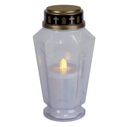 1219476 - LED-Grablicht Memorial wei&szlig;, flackernd, 15,5cm