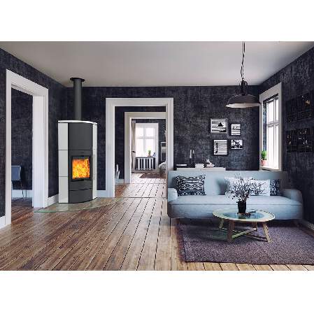 1250091 - Kaminofen Adelaide Keramik Eck m. Haube