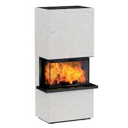 1250481 - Kaminbausatz Osorno Kalkstein geb&uuml;rstet, 3-seitig