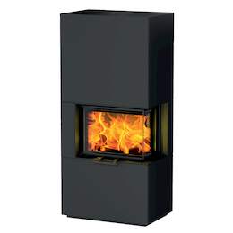 1250484 - Kaminbausatz Osorno L Stahl, schwarz, Scheibe rechts