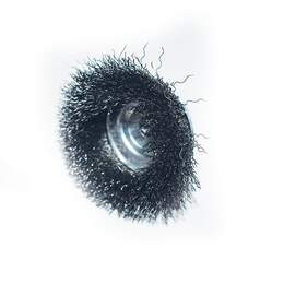 1247582 - Topfb&uuml;rste gewellt DM 75mm Schaft 6mm Stahldraht 0,30mm