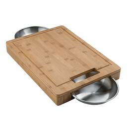 1252480 - Schneidebrett PRO mit 2 Edelstahl Schalen