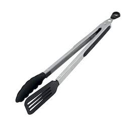 1254135 - Grill/K&uuml;chenzange 35cm Edelst. /Kst.schwarz/silber