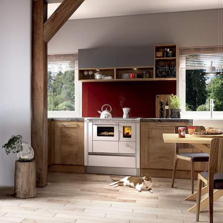 1256164 - Festbrennstoffherd Rega2 75 Edelstahl RA rechts