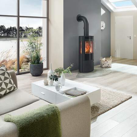 1256569 - Kaminofen Draco Glast&uuml;r Stahl schwarz