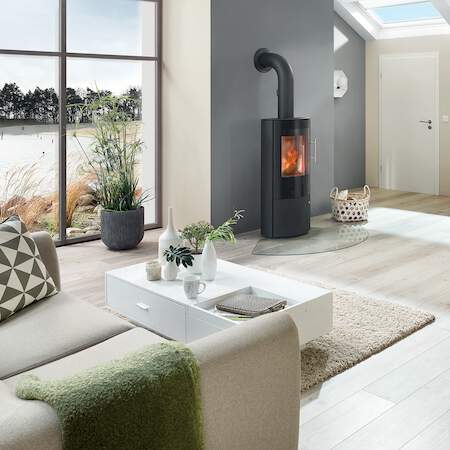 1256571 - Kaminofen Draco M Glast&uuml;r Stahl schwarz