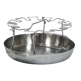 1260220 - H&auml;hnchenkeulen-Halter inkl. Auffangschale Edelstahl