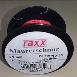 1261528 - Maurerschnur PP-geflochten rot gr&uuml;n 1,7mmx20m