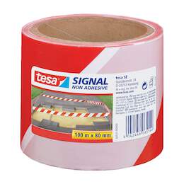 1264812 - Absperrband rot/wei&szlig; 100mx80mm PE-Folie nicht klebend